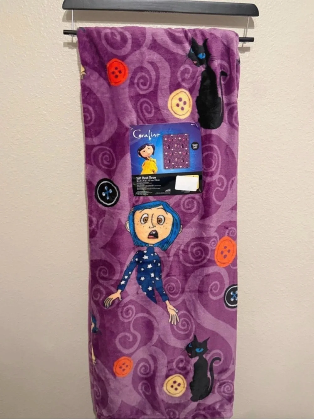 Coraline Plush Throw Blanket 50x70 in